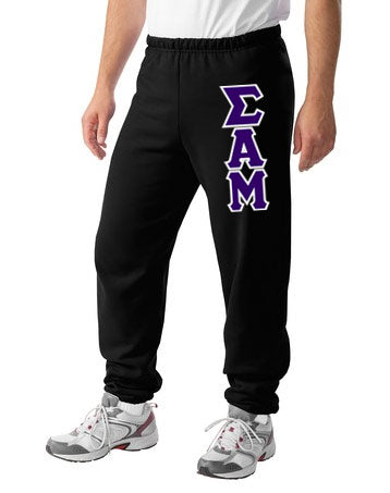 Sigma Alpha Mu Sweatpants with Sewn-On Letters