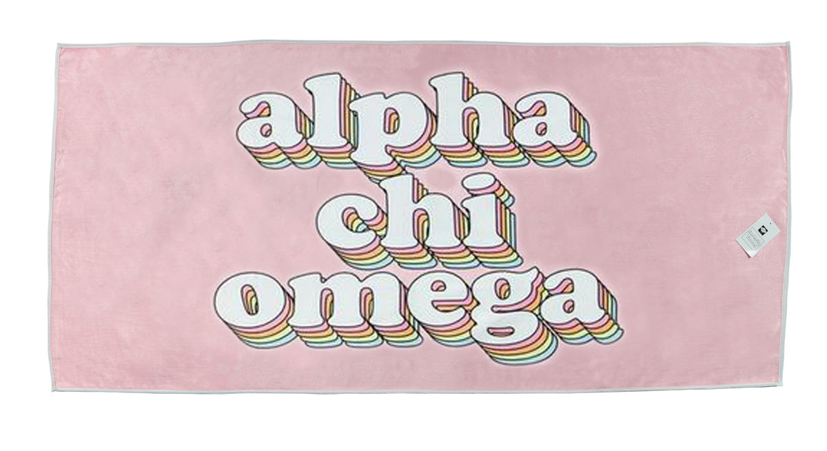 Alpha Chi Omega Plush Retro Beach Towel