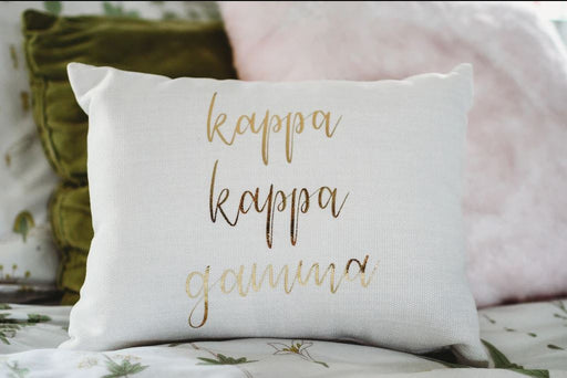 Kappa Kappa Gamma Gold Print Throw Pillow