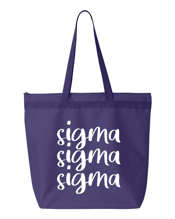Sigma Sigma Sigma Cursive Tote Bag