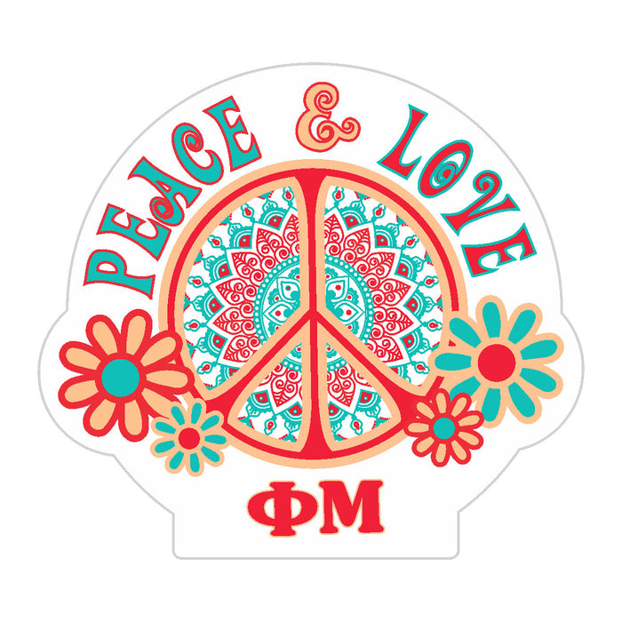 Phi Mu Peace Sticker