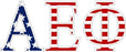Alpha Epsilon Phi American Flag Letter Sticker - 2.5
