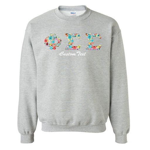 Phi Sigma Sigma Crewneck Letters Sweatshirt with Custom Embroidery