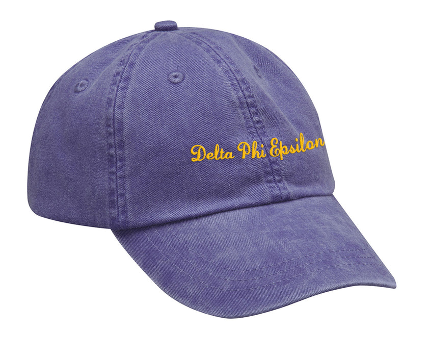 Delta Phi Epsilon Cursive Embroidered Hat