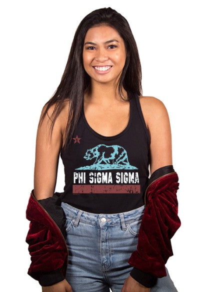 Phi Sigma Sigma Cali Bear Tank Top