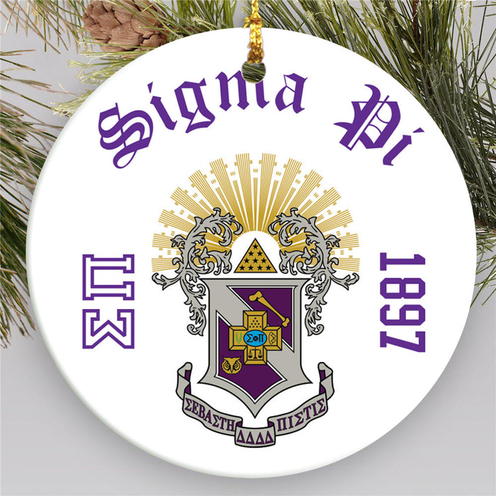 Sigma Pi.jpg Round Crest Ornament