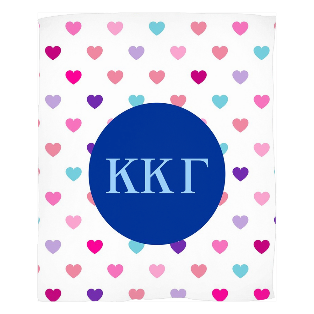 Kappa Kappa Gamma Hearts Fleece Blankets Kappa Kappa Gamma Hearts Fleece Blankets