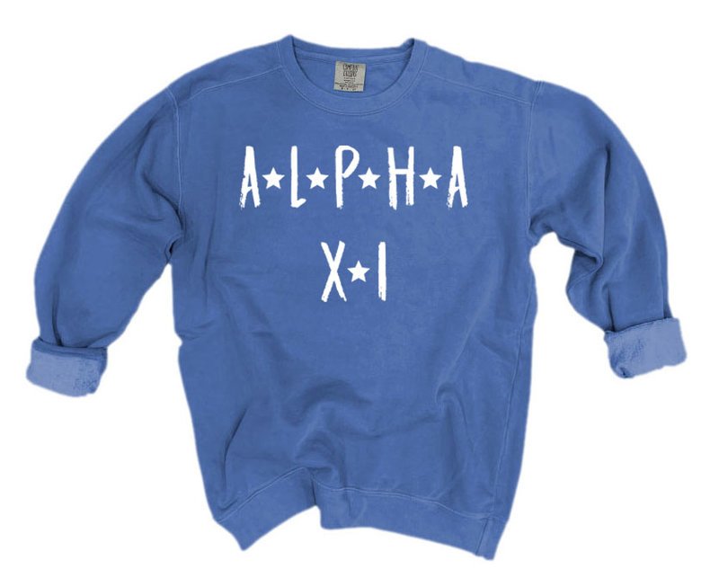Alpha Xi Delta Comfort Colors Starry Nickname Sorority Sweatshirt