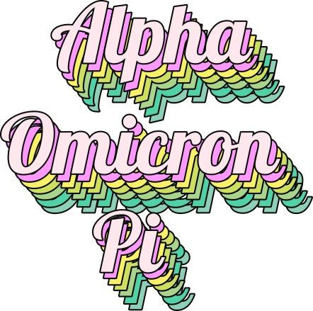 Alpha Omicron Pi Greek Stacked Sticker