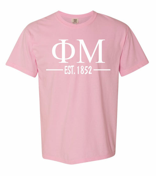Phi Mu Comfort Colors Established Sorority T-Shirt