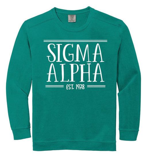 Sigma Alpha Comfort Colors Custom Sorority Sweatshirt