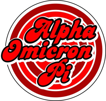 Alpha Omicron Pi Funky Circle Sticker