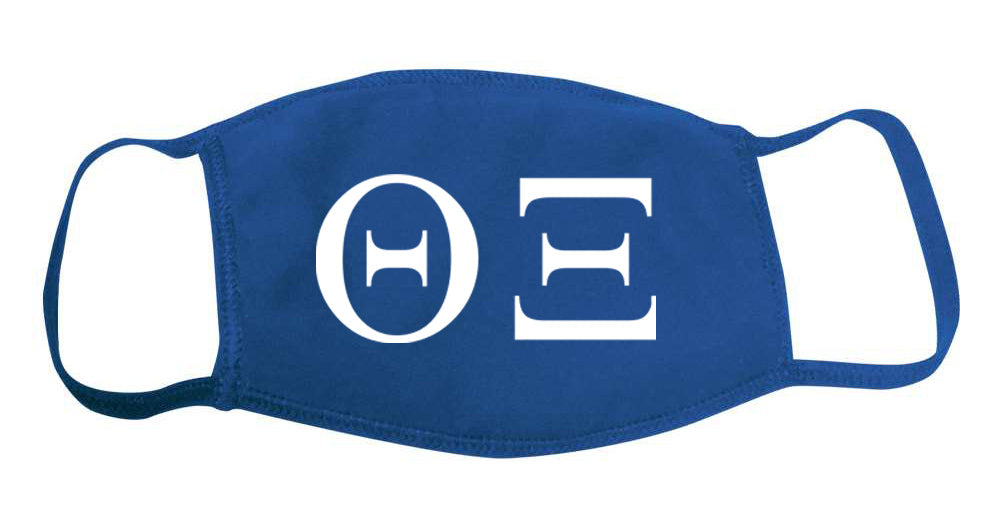 Theta Xi Face Mask With Big Greek Letters