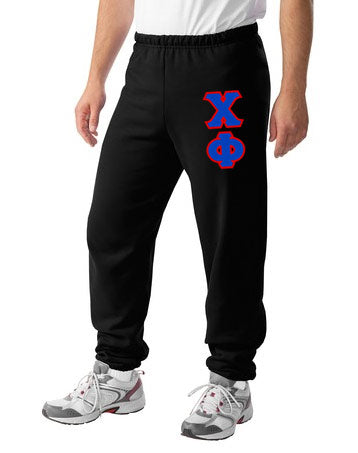 Chi Phi Sweatpants with Sewn-On Letters