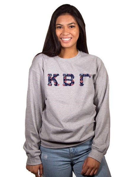 Kappa Beta Gamma Crewneck Sweatshirt with Sewn-On Letters