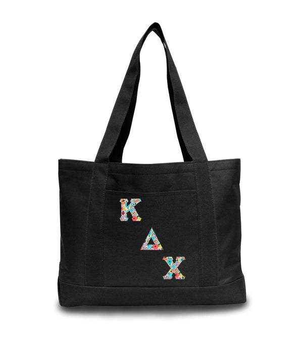 Kappa Delta Chi 2-Tone Boat Tote with Sewn-On Letters