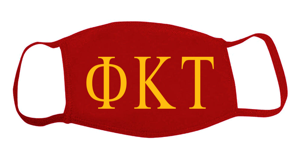 Phi Kappa Tau Face Mask With Big Greek Letters