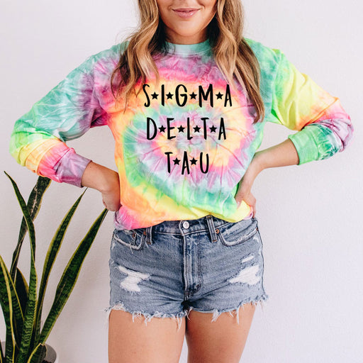 Sigma Delta Tau Tie-Dye Longsleeve Crewneck T-Shirt