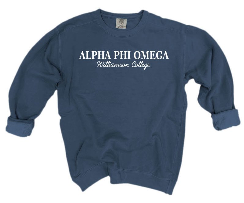 Alpha Phi Omega Comfort Colors Script Sorority Sweatshirt