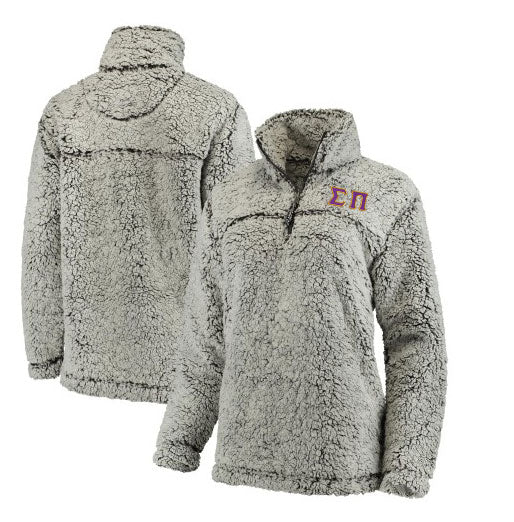Sigma Pi Embroidered Sherpa Quarter Zip Pullover
