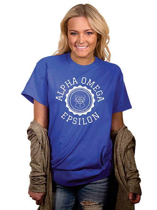 Alpha Omega Epsilon Crest Crewneck T-Shirt