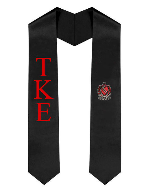 Tau Kappa Epsilon Lettered Graduation Sash Stole with Crest