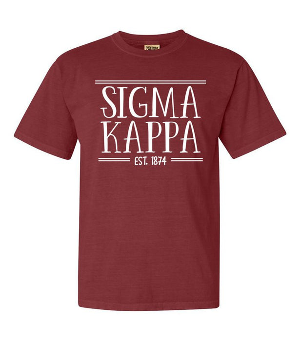 Sigma Kappa Custom Comfort Colors Crewneck T-Shirt
