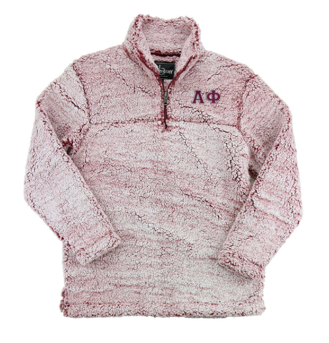 Alpha Phi Embroidered Sherpa Quarter Zip Pullover