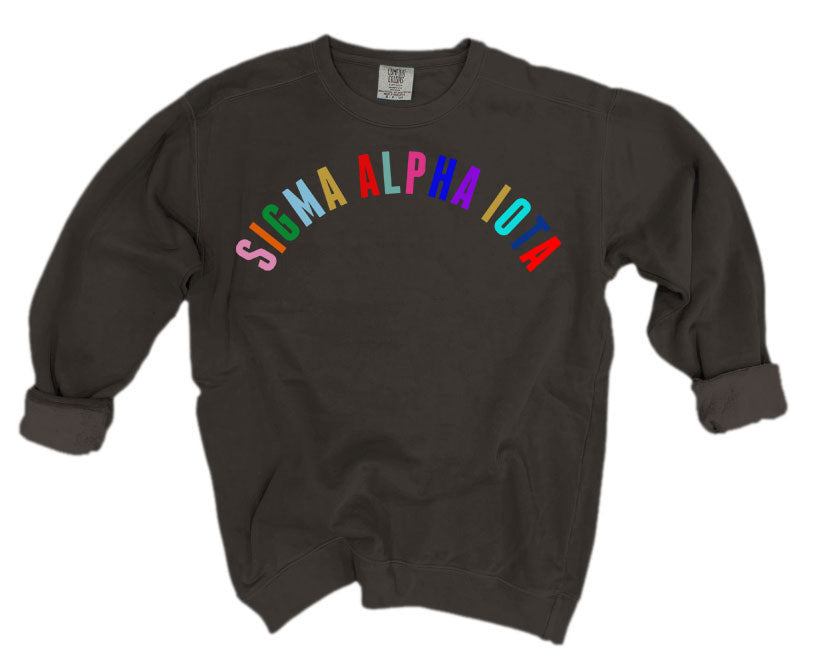 Sigma Alpha Iota Comfort Colors Over the Rainbow Sorority Sweatshirt