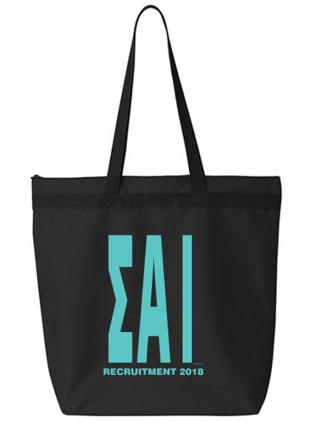 Sigma Alpha Iota Impact Letters Zippered Poly Tote