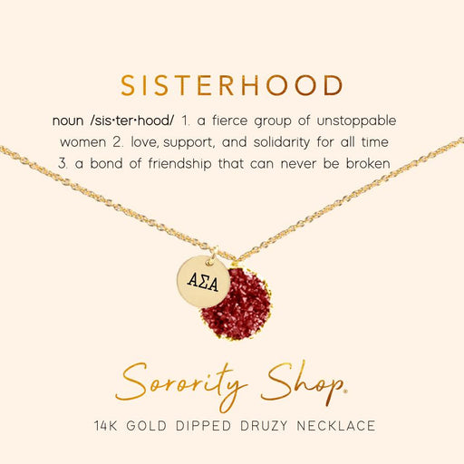 Alpha Sigma Alpha Sisterhood Druzy Necklace