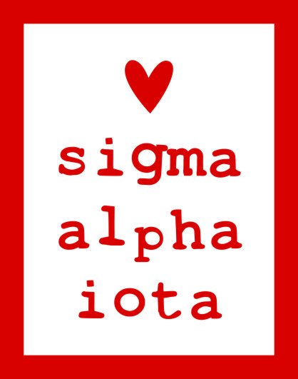 Sigma Alpha Iota Heart Sticker