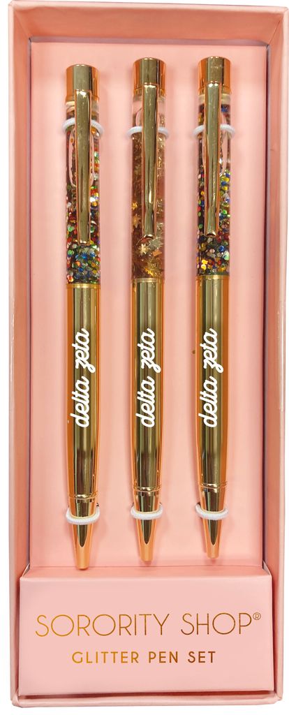 Delta Zeta Glitter Pens (Set of 3)