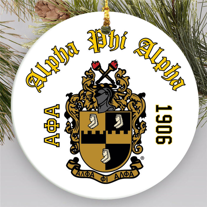 Alpha Phi Alpha.jpg Round Crest Ornament
