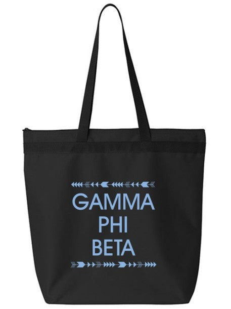 Gamma Phi Beta Arrow Top Bottom Tote Bag