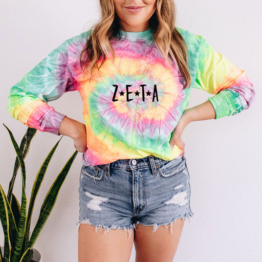 Zeta Tau Alpha Tie-Dye Longsleeve Crewneck T-Shirt