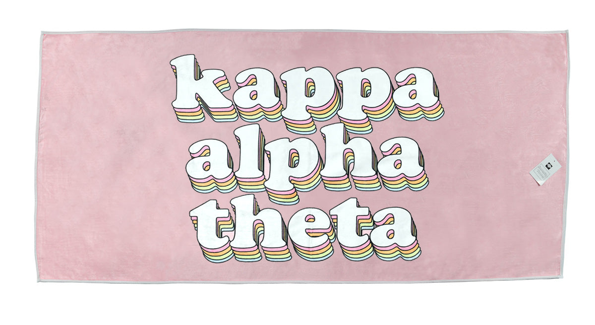 Kappa Alpha Theta Plush Retro Beach Towel