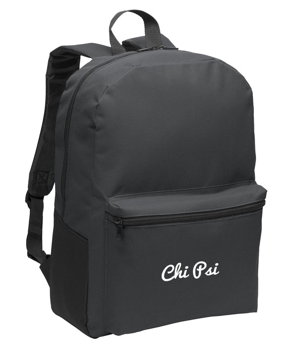 Chi Psi Cursive Embroidered Backpack