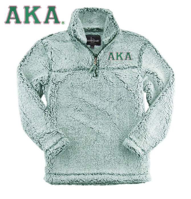 Alpha Kappa Alpha Embroidered Sherpa Quarter Zip Pullover