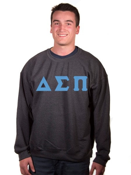Delta Sigma Pi Crewneck Sweatshirt with Sewn-On Letters