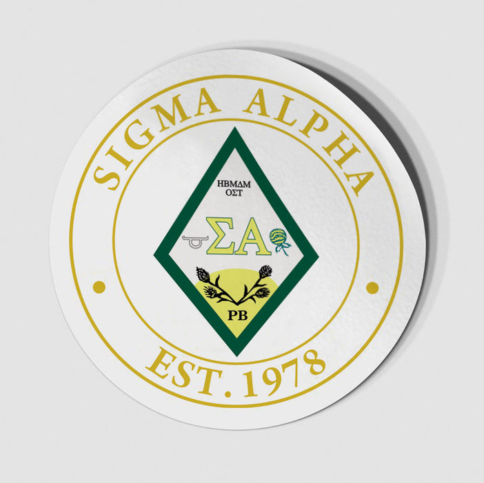 Sigma Alpha Circle Crest Decal