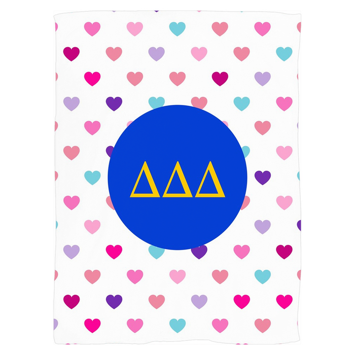 Delta Delta Delta Hearts Fleece Blankets Delta Delta Delta Hearts Fleece Blankets