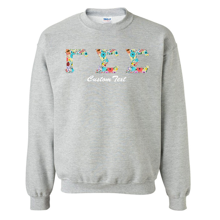 Gamma Sigma Sigma Crewneck Letters Sweatshirt with Custom Embroidery