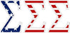 Sigma Sigma Sigma American Flag Letter Sticker - 2.5