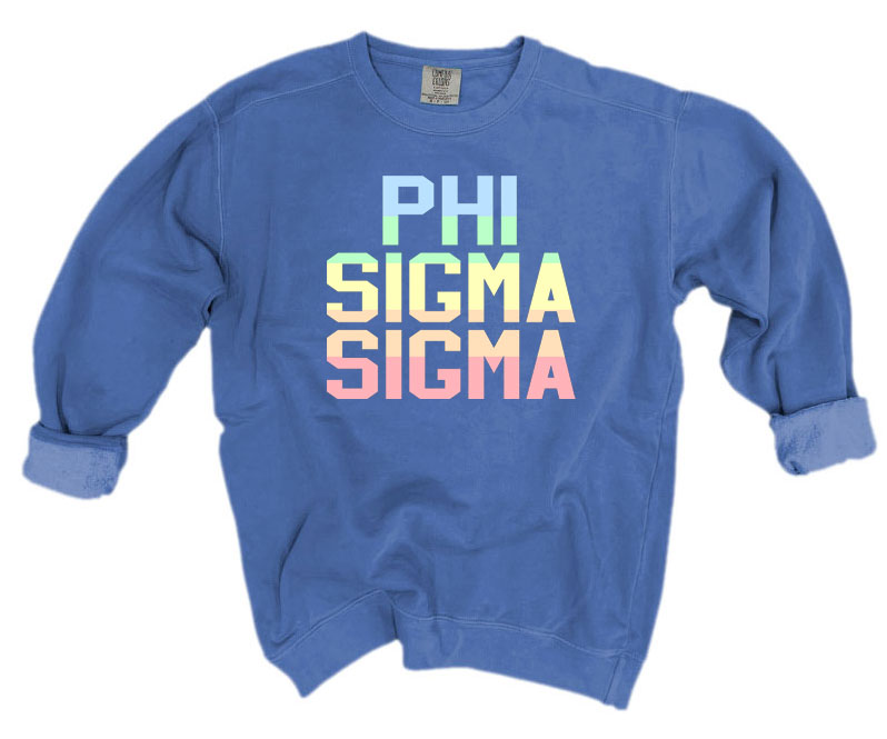 Phi Sigma Sigma Comfort Colors Pastel Sorority Sweatshirt