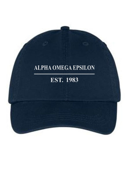 Alpha Omega Epsilon Line Year Embroidered Hat