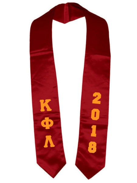 Kappa Phi Lambda Vertical Grad Stole with Letters & Year