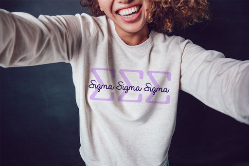 Sigma Sigma Sigma Cozy Boyfriend Crew Neck Sweatshirt