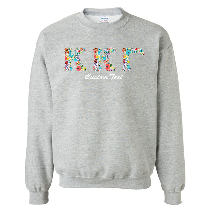 Kappa Kappa Gamma Crewneck Letters Sweatshirt with Custom Embroidery