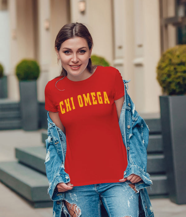 Chi Omega Varsity Letterman Letter T-Shirt